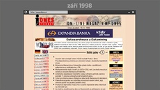 Stránka iDNES.cz v září 1998, prvním útvarem na stránce jsou Krátké zprávy v...