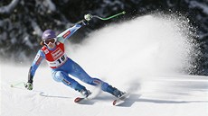 Tina Mazeová pi superobím slalomu ve Svatém Antonu. 