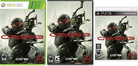 Obaly sci-fi akce Crysis 3 pro jednotlivé platformy