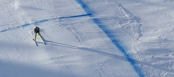Norský lya Aksel Lund Svindal na trati sjezdu v Kitzbühelu