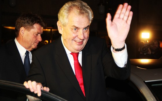 Miloš Zeman po vítězství ve volbě prezidenta.