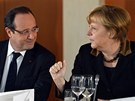 Francouzský prezident Francois Hollande a nmecká kancléka Angela Merkelová