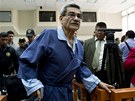 Nkdejí guatemalský generál Mauricio Rodriguéz u soudu (28. leden 2013)