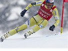 VÍTZ. Aksel Lund Svindal na trati superobího slalomu v Kitzbühelu. 