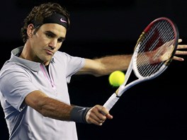 VCARSK DOKONALOST. Roger Federer ve tvrtfinle Australian Open proti