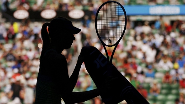 Ruskou tenistku Marii arapovovou takto zachytil fotograf pi tvrtfinle Australian Open.
