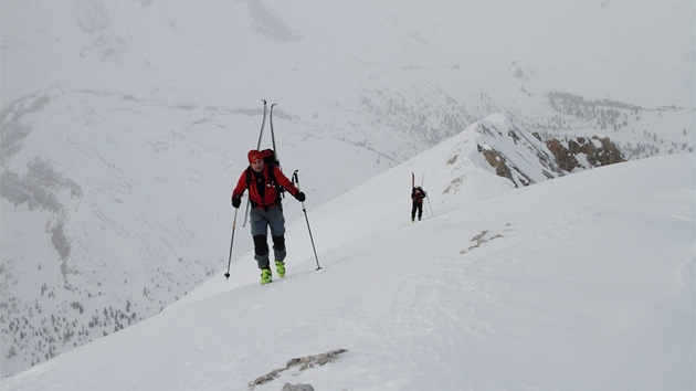 Vstup na Col Bechei de Sora (2794 m) v Dolomitech.