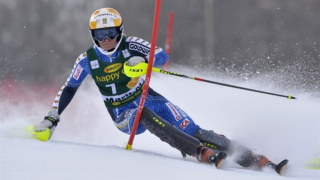 Frida Hansdotterov pi slalomu v Mariboru