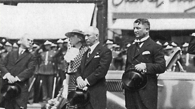 Prezident Edvard Bene� na n�v�t�v� v Plzni v roce 1936