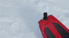 Jednoduché upevnění pro tulení pás na špičce skialpinistické lyže 