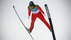 �eský sdru�ená� Ale� Vodsedálek p�i skoku na olympijských hrách ve Vancouveru.
