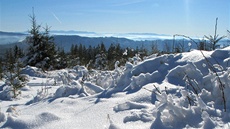 Pohled z Lysé hory na Slovensko