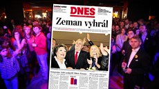 Mimo�ádné vydání MF DNES k výsledku prezidentských voleb v �R. (26. ledna 2013)