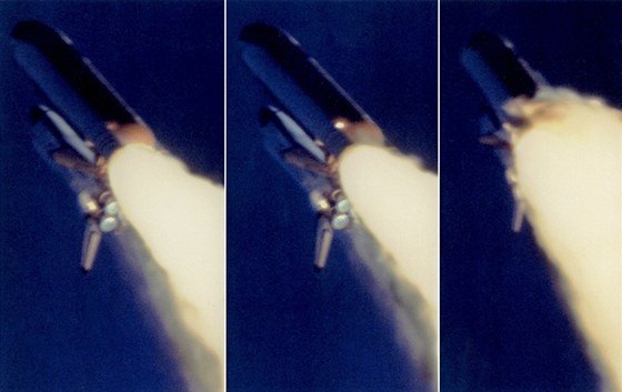 Poslední okamžiky před ničivým výbuchem Challengeru .