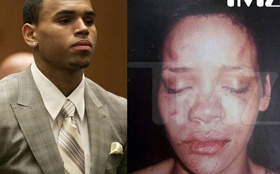 Chris Brown a fotografie jeho bývalé pítelkyn Rihanny zveejnná poté, co ji...