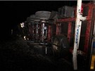 Nehoda náklaáku s raelinou na dálnici D1 mezi Rousínovem a Vykovem
