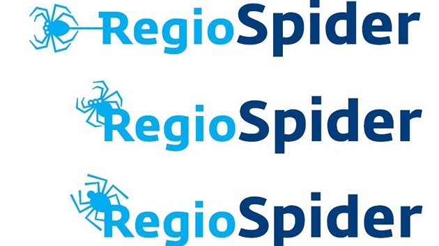 T�i varianty loga nov�ho marketingov�ho ozna�en� motor�ku Stadler ve slu�b�ch �esk�ch drah - RegioSpider