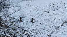 Závrená etapa extrémního závodu Winter Survival v Jesenikách