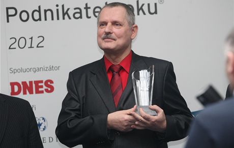 Mieczyslav Molenda, spolumajitel spolenosti Gascontrol, pi pebírání ceny Podnikatel roku 2012 Moravskoslezského kraje