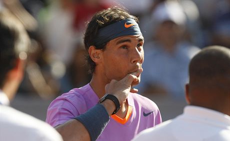 Rafael Nadal po vítzném duelu proti Argentinci Federikovi Delbonisovi