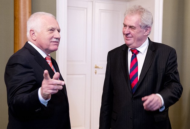 Prezident Václav Klaus se dnes setkal se svým nástupcem Milošem Zemanem.
