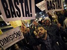 Protesty proti korupní afée premiéra Rajoye v ulicích Madridu (31. ledna 2013)