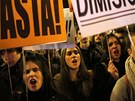 Protesty proti korupní afée premiéra Rajoye v ulicích Madridu (31. ledna 2013)
