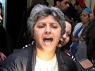 Vdova po pedákovi tuniské opozice ukrí Bilajdovi (6. února 2013) 
