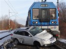 Tragická nehoda v Ostrav-Tebovicích, pi které zemela idika automobilu.