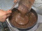 Kakaovou hmotu nalijte do dortové formy na pipravenou spodní ást. 