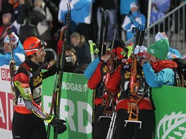 �e�tí biatlonisté slaví bronz z domácího sv�tového �ampionátu.