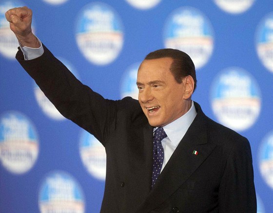 Silvio Berlusconi bhem volební kampan, ím 7. února 2013.