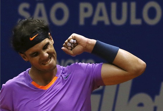 Rafael Nadal se raduje z výhry nad Davidem Nalbandianem ve finále turnaje v Sao