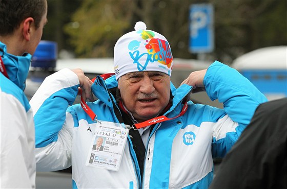 Prezident Václav Klaus na mistrovství svta v biatlonu v Novém Mst na Morav