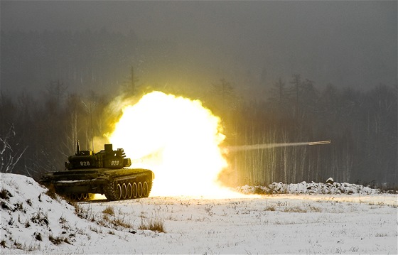 Ostr tankov stelby aktivnch zloh u 73. tankovho praporu v Pslavicch