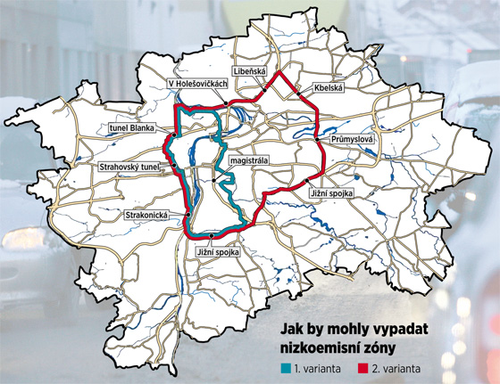 Jak by mohly vypadat nízkoemisní zóny v Praze