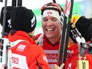 OBJETÍ VÍTZ. Norská biatlonová tafeta slaví zlatou medaili, elem k