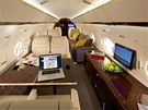 Gulfstream G650 - podle výrobce se do kabiny pohodln vejde a 18 cestujících.