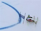 Ted Ligety míí  do cíle obího slalomu v rámci MS v alpském lyování.