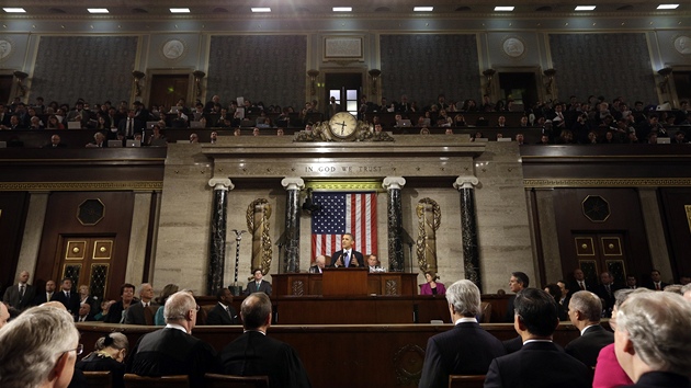 Americký prezident Barack Obama přednesl každoroční zprávu o stavu unie. (13. února 2013)