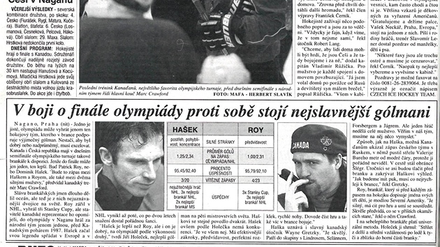 MF DNES bhem olympiády v Naganu (20. února 1998)