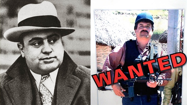 Chicago mlo ve sv historii pouze dva veejn neptele slo jedna. Prvnm byl ve tictch letech Italoamerian Al Capone (vlevo), tm novm se stal Mexian Joaqun Guzmn. 