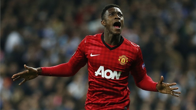 MANCHESTER VEDE 1:0. Danny Welbeck se raduje z glu proti Realu Madrid.