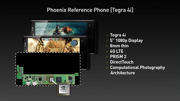 Nvidia Tegra 4i zabr v referennm smartphonu Phoenix jen minimum msta.