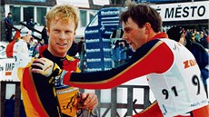 Björn Dählie (vlevo) a Erling Jevne z Norska opanovali Zlatou lyži v lednu