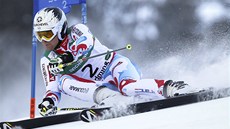 Alexis Pinturault z Francie míí k cíli obího slalomu v rámci MS v alpském