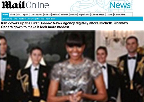 Michelle Obamová a její upravený výstřih