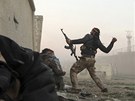 Povstalci bojující proti reimu Baára Asada bhem boj  v Damaku