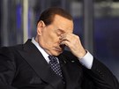 Nkdej italsk premir Silvio Berlusconi bhem vystoupen v televizn stanici