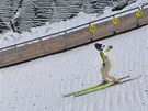 SKOKY NE ZLATU. eská skokanka na mstku v Braov pi zimní olympiád mládee.